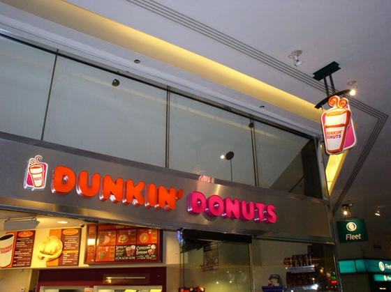 Logan Airport Boston MA Sign, Dunkin' Donuts  Sign Boston MA